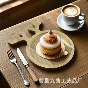 Cartoon Wood Fruit <b>Snack</b> <b>Tray</b> For Children Afternoon Tea Pastries Serving <b>Tray</b> - Product Image 2