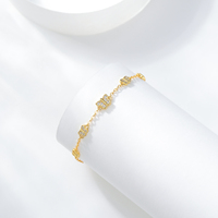Pulsera de Cadena con Mariposas de Diseño Silver City, Chapada en Oro de 18K, Plata de Ley 925, Circonita Cúbica AAAAA, Estilo Lindo para Fiesta