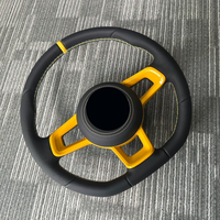 Volant en cuir compatible avec VW Golf 4 5 6 6R 7 7.5 8 MK4 5 6 7 7.5 8 7 R GTE Variant R-Line T6 V6 Style Jaune