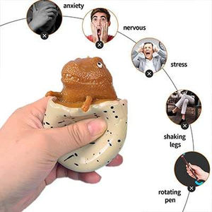 Nouveauté 2025 : Jouet anti-stress dinosaure à presser en TPR, œuf et tasse, jouet sensoriel fidget, balle anti-stress à presser - Product Image 4