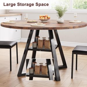 4 cocina comedor círculo cena Pedestal Mesa ahorro de espacio madera cocina comedor muebles mesa de comedor redonda - Product Image 3