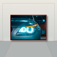 Tableau mural LED voiture de sport phare bleu, image automobile illuminée pour salle de jeux, garage, bureau, intérieur moderne