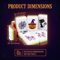 Nuevo Juego de Mahjong Americano con Fichas de Acrílico Impresas con Diseño de Calabaza y Fantasma de Halloween para Juego Familiar y Fiesta de Halloween
