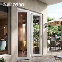 Porte pliante en verre et aluminium de style rétro de luxe, pour villa, jardin, maison, cloison intérieure, cuisine, portes pliantes