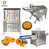Máquina Procesadora de Calabazas de Doble Cabezal, Peladora, Cortadora en Mitades y en Cubos, de Acero Inoxidable SUS304 para Fábricas de Snacks para Mascotas y Vegetales Congelados