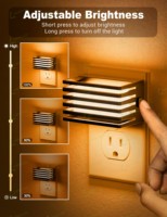 Veilleuse LOHAS Amber 3000K carrée, éclairage doux de nuit, lampe décorative à brancher sur prise murale pour chambre, salle de bain, couloir