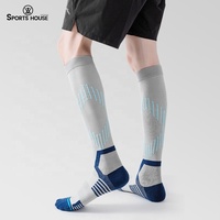 Chaussettes de compression pour le football et le soccer pour hommes, antidérapantes, longues, au-dessus du genou, technique sans couture pour les sports de plein air et la salle de sport