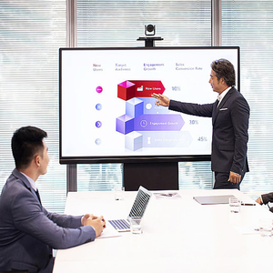 La pantalla LED táctil todo en uno para interiores con control de elevación automático se utiliza para conferencias educativas. - Product Image 5