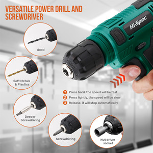 Juego de herramientas de taladro inalámbrico de 8V de 102 piezas Hi-Spec con puntas de destornillador y accesorios para reparaciones en el hogar. - Product Image 2