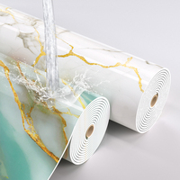 Rouleau d'autocollants muraux imperméables en marbre moderne de haute qualité et à haute brillance pour usage domestique