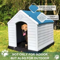 Rumah Anjing Plastik Luar Ruangan yang Kuat, Lucu, Besar, Tahan Air, Bernapas, Tahan Angin, Villa Hewan Peliharaan yang Kokoh, Kunci Aman, Tahan Cuaca