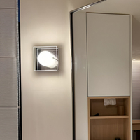 Applique Murale Design Nordique, Lampe Murale LED de Chevet, Corps en Métal avec Abat-jour en Verre, Style Moderne et Luxueux