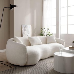 Tùy Chỉnh Tối Giản Modular Cắt Sofa Set Lamb Len Thoải Mái Vải Với Gỗ Miếng Bọt Biển Vật Liệu Khách Sạn Phòng Khách Trang Trí Nội Thất - Product Image 6
