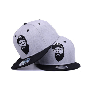 Casquettes de sport snapback en gros, personnalisées, mode masculine, haute qualité, 6 panneaux, noir, visière plate, <span class=keywords><strong>gris</strong></span>, coton, logo brodé - Product Image 1