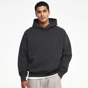 Wholesale Blank 100% Cotton Drop Shoulder High Quality Unisex Drop Shoulder Boxy French Terry Plain Oversized Cropped <b>Hoodie</b> - Product Image 1