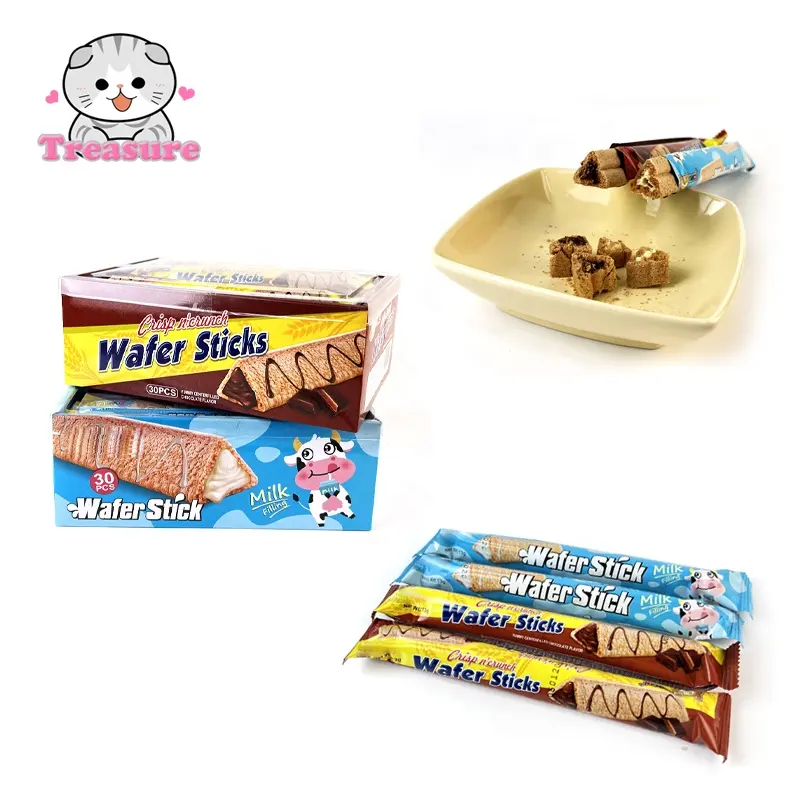 Puff-Getreide Freizeit-Lebensmittel-Dreieck knuschelter Kekse Schokolade und Milchmarmelade gefüllter Kekstisch-Stick
