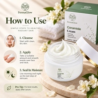 Crème Visage Fermentée au Céramide, Niacinamide et Acide Hyaluronique – Hydratante, Apaisante, Raffermissante et Renouvelante pour la Barrière Cutanée