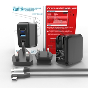 Base de carga multifunción 2 en 1 de 45W, adaptador de CA, conector USB tipo C, convertidor de concentrador de TV para consola de juegos Nintendos Switch - Product Image 1