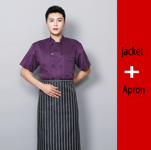 Short sleeve purple+apron