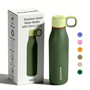 Bouteille d'eau en acier inoxydable 18/8 à double paroi isolée sous vide de 500 ml, anti-fuite, garde au chaud et au froid, sans BPA, pour les voyages quotidiens, la salle de sport - Product Image 1