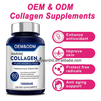 Vente en gros OEM Comprimés de peptides de collagène hydrolysé marin Vitamine C Supplément blanchissant la peau pour les cheveux, la peau, les ongles et les articulations
