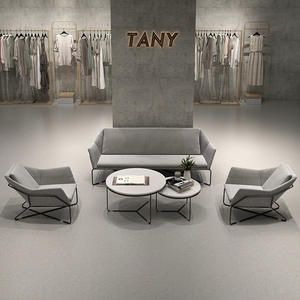 Ensemble de canapés de bureau modernes et minimalistes avec table basse en forme de U, confortables, en tissu, pour la réception et les espaces de réunion - Product Image 3