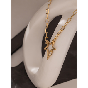 JINYOU-collar de cadena de oro con estrella de acero inoxidable para mujer, nuevo, elegante, <span class=keywords><strong>CZ</strong></span>, 1762 - Product Image 4