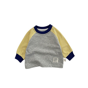 Camiseta de Manga Larga de Algodón para Bebé Zhilan, Estilo Coreano, Traje de Otoño para Bebé, Nuevo Color en Contraste, <span class=keywords><strong>Ropa</strong></span> Cálida que Combina con Todo - Product Image 5