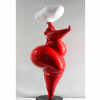 Escultura Moderna Abstracta Personalizada de Fábrica, Figura de Mujer Curvilínea, Arte Positivo, Estatua Grande para Vestíbulo, Adorno de Resina