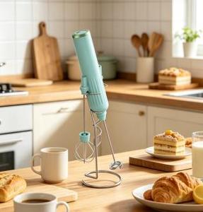 Outils à café, mousseur à lait rechargeable par USB avec 3 fouets, 3 vitesses, fonctionne sur piles, mousse rapide pour café, lait, chocolat, logo OEM - Product Image 2