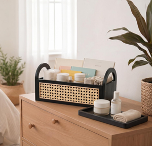 Cestino portaoggetti da bagno rettangolare rustico di <span class=keywords><strong>alta</strong></span> qualità in legno per <span class=keywords><strong>WC</strong></span>, organizer da bagno - Product Image 2