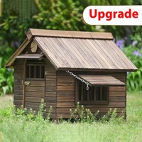 Luxe moderne all-season grote hondenverblijf regenbestendige buiten houten hondenkennel met knoopsluiting solide dierenontwerp hondenhuis kooi OEM