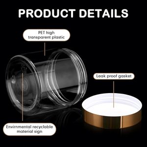 บรรจุภัณฑ์เครื่องสำอางพลาสติกหรูหราขนาด 4 ออนซ์ 8 ออนซ์ แบบ OEM  ย่อยสลายได้ เกรดสำหรับอาหาร  ขวดครีม PET/PP ฝาเกลียวสีดำ - Product Image 3