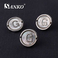 Boutons SANKO de luxe à 2 trous en alliage de zinc plaqué, lettres G en relief, plats, à coudre, écologiques, classiques, haut de gamme, pour costumes et manteaux
