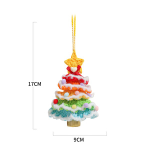 Customization Supported natale ciondolo portachiavi albero fatto a mano uncinetto portachiavi zaino ciondolo albero di natale decorazione - Product Image 4