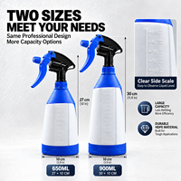 Bouteille pulvérisatrice à gâchette en HDPE de 650 ml, buse réglable, pulvérisation de la brume au jet, pulvérisation à 360 degrés, nettoyage de voitures, jardinage, bouteille pulvérisatrice multicolores