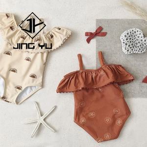 Traje de Baño de una Pieza Personalizado de Poliéster Reciclado, Bikini para Niñas, OEM, Traje de Baño Infantil Estampado de Alta Calidad - Product Image 4