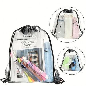 Multiple Colour Transparent Pvc Drawstring <b>Bag</b> Packing Dust Proof Portable Clear Drawstring <b>Bag</b> Custom logo - Product Image 1