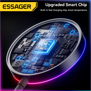 ESSAGER-Reloj inteligente de escritorio para teléfono móvil, <span class=keywords><strong>cargador</strong></span> inalámbrico magnético rápido de 15W para iPhone, Samsung <span class=keywords><strong>Oneplus</strong></span> con luz Rgb - Product Image 3