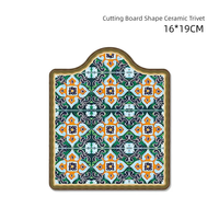 Vente en gros Maroc Planche à découper en forme de dessous de plat chauffant en céramique avec liège Sublimation personnalisée Carrelage Italie Napperon en céramique