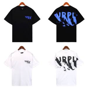 FloralCharm أعلى جودة مصمم الأرجواني بأكمام قصيرة القطن زوجين الصيف تي شيرت - Product Image 1