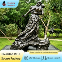 Escultura de Bronce de Tamaño Real de Pareja Bailando, Figura Romántica de Hombre y Mujer para Parque, Zoológico, Jardín, Arte Callejero y Paisajismo