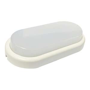 Applique ovale a LED bianco, IP65, 8W, 6500K, ideale per l'illuminazione di esterni e spazi umidi. - Product Image 1