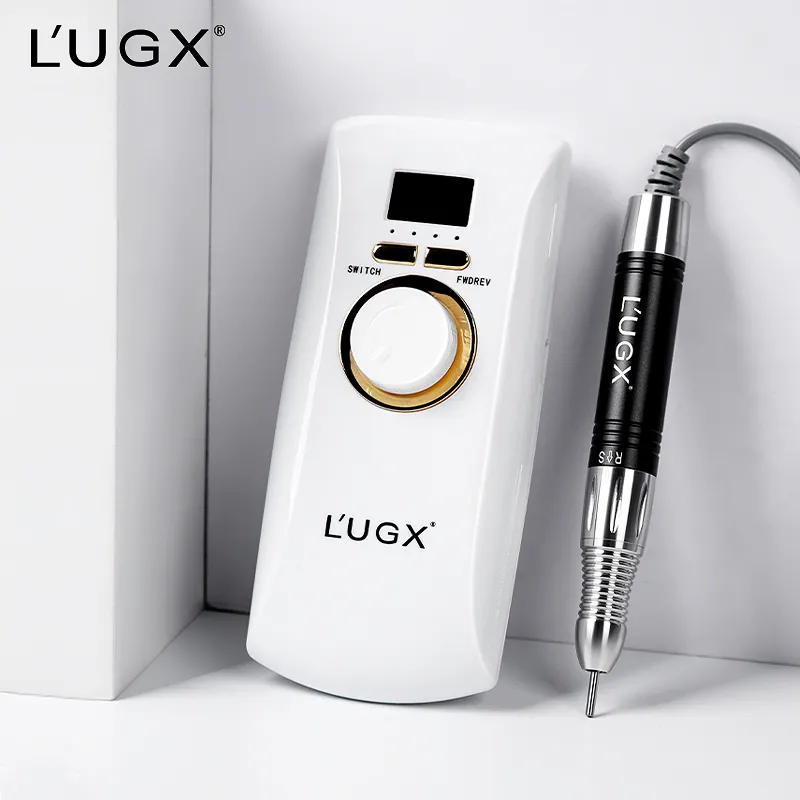 Máquina de perfuração de unhas LUGX, produtos e equipamentos para unhas, motor sem fio, 30000 rpm, recarregável, portátil profissional