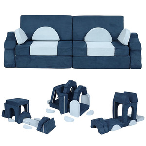 Ensemble de canapés modulaires pour enfants en tissu avec mousse haute élasticité et accoudoirs pour jouer et apprendre en intérieur - Product Image 5