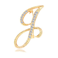 Broche 3D personnalisée avec initiale, sans nickel, pour cravate, cadeaux personnalisés pour filles, femmes, hommes, garçons, or