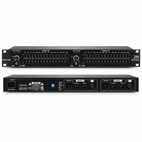 Égaliseur audio à montage en rack, double égaliseur graphique 15 bandes avec bypass et coup de filtre bas pour système de sonorisation de scène