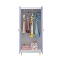 Placard de rangement pour vêtements de bébé Meubles de chambre à coucher Armoire en bois rose pour enfants Armoire pour enfants