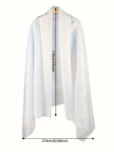 2 toallas musulmanas blancas para hombre, de fibra de poliéster gruesa, chal de oración árabe tradicional con detalles de borlas y elegantes. - Product Image 1