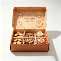 Boîte cadeau de boulangerie en carton recyclé écologique personnalisée avec séparateur pour biscuits, gâteaux, beignets, pâtisseries et desserts